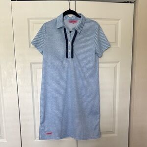 Simply Southern Blue and White Striped Polo Dress size L